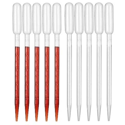 Immagine di Hyber&amp;Cara 100 pz Pipetta contagocce in plastica graduata 5 ml pipette pasteur per trasferimento di liquidi