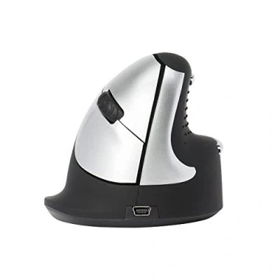 Immagine di R GO Tools RGOHEWL Mouse Ergonomico Senza fili (radio) Ottico Nero, Argento 4 Tasti 1750 dpi
