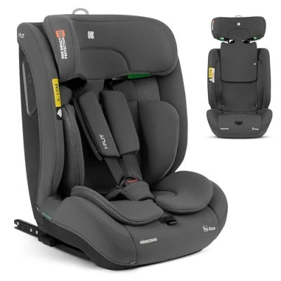 Immagine di KikkaBoo i Size FLIT Seggiolino da auto, 76 150 cm, Gruppo 1 2 3 ISOFIX, 15 mesi a 12 anni, 9 36 kg, Top Tether, Side Protect Sistema SPS, posizioni poggiatesta, grigio scuro