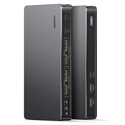 Immagine di UGREEN Revodok Pro 209 Docking Station USB C 9 In 1 Doppia Scheda 4K60Hz Hub 2 HDMI DisplayPort PD 100W 10Gbps A Gigabit Ethernet Compatibile con MacBook Air M1 M2