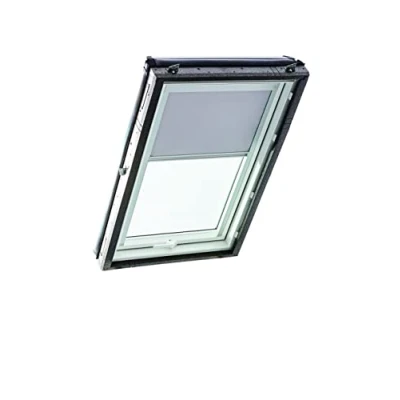 Immagine di Tenda Oscurante Roto ZRV e Coprente Guide di Scorrimento Laterali Argento per Finestre da Tetto delle Serie Designo R4/R7 Classic 43/73 con Dimensioni 054/118 05/11 Grigio Chiaro