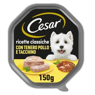Immagine di Cesar Ricette Classiche Cibo per Cane con tenero Pollo e Tacchino 150 g 14 Vaschette