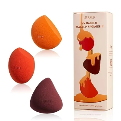 Immagine di Jessup Set di spugne per il trucco, 3 pezzi viso, morbide bellezza, spugna fondotinta, trucco e correttore, SP013