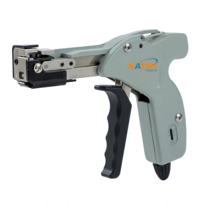 Immagine di KATSU Tools Pistola per fascette stringicavo in acciaio inossidabile, strumento professionale tensionamento e taglio di metallo fissaggio rapido automatico