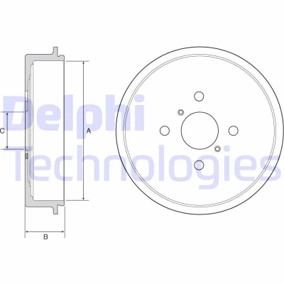 Immagine di DELPHI BF552 Freni a Tamburo senza anello sensore ABS, cuscinetto ruota, supporto 243 TOYOTA: Yaris II Hatchback