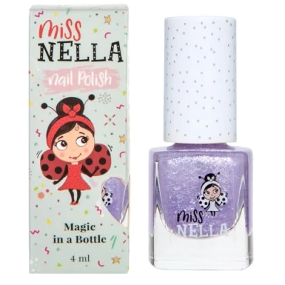Immagine di Miss Nella Sparkly Zebra Safe Smalto speciale glitterato lilla per bambini, formula atossica e inodore, bambini a base d&#039;acqua una facile rimozione
