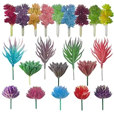 Immagine di Cayway Piante Succulente Artificiali 21 Pz Multicolore Grasse Finte Decorative Uncotted Faux Flower per Parete DIY Home Decor