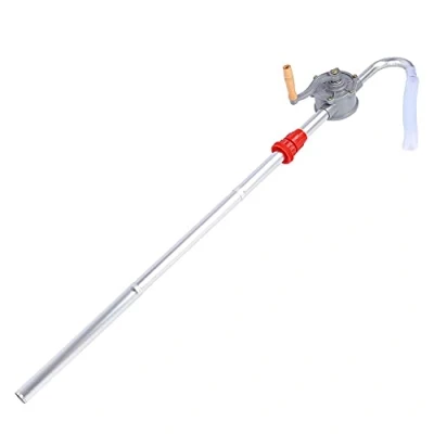 Immagine di Pompa a Tamburo Mano, Olio Manuale, Manovella, Travaso Gasolio Liquidi Rotativa in Alluminio, Autoadescante Per Trasferimento Di Combustibile Manuale