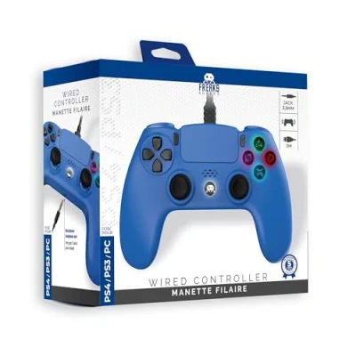 Immagine di Trade Invaders Freaks and Geeks Controller cablato per PS4 con cavo 3M Blu (PS4), gaming,