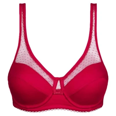 Immagine di Dim avec Armatures Generous Coton Bio X1 Bra, Rosso Ciliegia, 6^D Donna