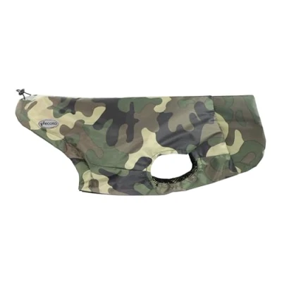 Immagine di Record Impermeabile tascabile per Cani Pollock. Ripiegabile con Bande Catarifrangenti e Elastici Regolabili Zampe. Cappottino chiusura a strappo, un comfort ottimale Verde, 4XL