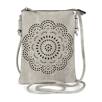 Immagine di styleBREAKER Donna Mini Borsa a tracolla con Fiori Lasercut Cutout Pattern e Strass, tracolla, Borsetta 02012367, colore:Arancione