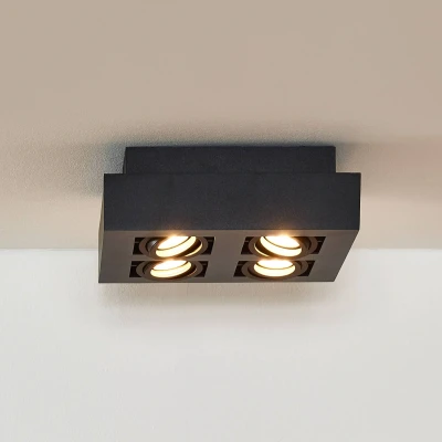 Immagine di Lucide Faretto a soffitto Xirax, 4 luci, nero