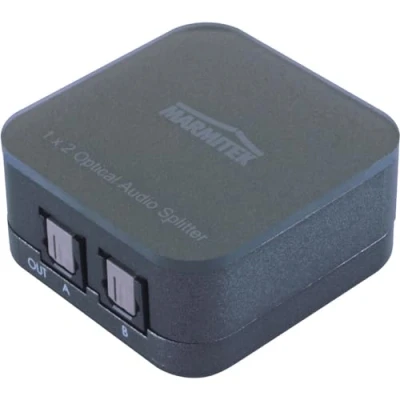 Immagine di Sdopiatore Audio Marmitek Split TS12 Splitter Ottico 1 ingresso / 2 uscite 192 kHz Dolby Digital DTS Filtro SPDIF nessuna perdita di qualità grazie agli amplificatori integrati Spo