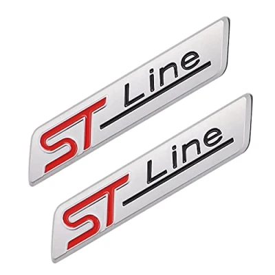 Immagine di 2 pezzi ST Line emblema linea applicabile a tutte le porte del veicolo carrozzeria bagagli e altri oggetti (argento abrazino)