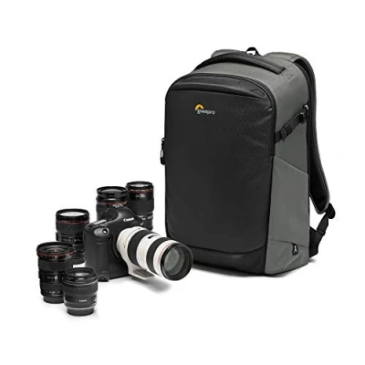 Immagine di Lowepro Flipside BP 400 AW III Zaino per Fotocamera Mirrorless e DSLR Grigio Scuro Accesso Posteriore Laterale Divisori Regolabili come Sony α7 LP37353 PWW