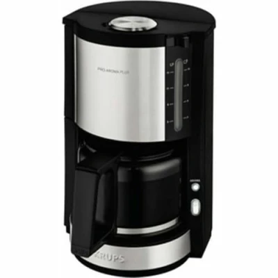 Immagine di Krups KM321 Proaroma Plus Macchina da caffè con recipiente in vetro, 10 tazze, 1100 W, design moderno, Nero inserti acciaio inox