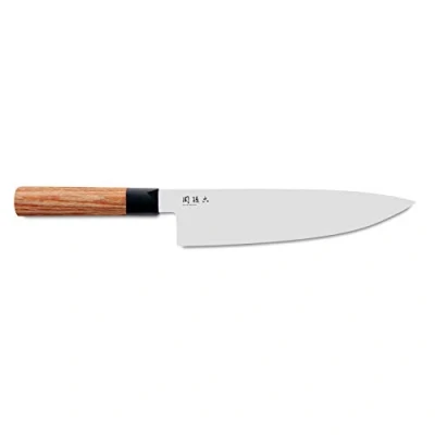 Immagine di KAI Seki Magoroku Redwood Coltello da cucina 20,0 cm lunghezza lama acciaio inossidabile 1K6 con 57 (±1) HRC lucidata a specchio legno Pakka Red Wood fatto mano in Giappone