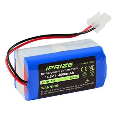 Immagine di iPrize Batteria di ricambio da 14,8 V, 4000 mAh, per iLife A4, A4s, A6, A9, V7, V7s Plus, Pro, X620 Y8H4