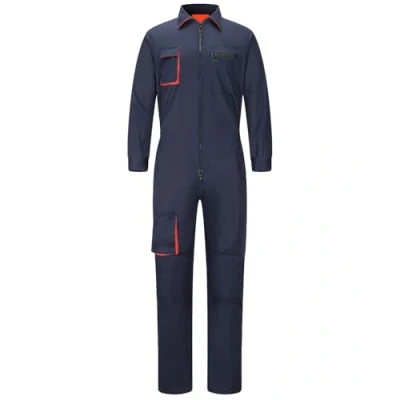 Immagine di Yukirtiq Tuta da Lavoro Multitasche Uomo Intera Meccanico Blu con Zip Doppio Elastica in Vita, navy, XXL