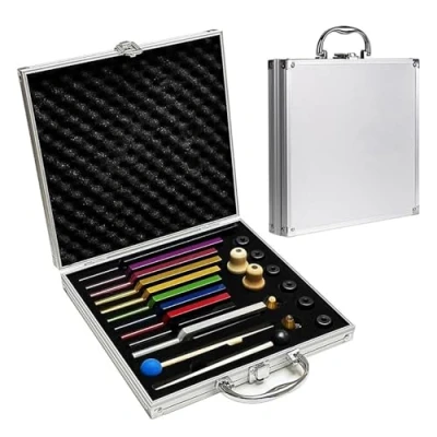 Immagine di NEWFUN Diapason,Diapason Neurologico,Set di 10 pezzi con (174 Hz,285 Hz,396 Hz,417 Hz,432 Hz,528 Hz,639 Hz,741 Hz,852 Hz,and963Hz), ideale per la terapia,per terapia dei chakra,la del suono
