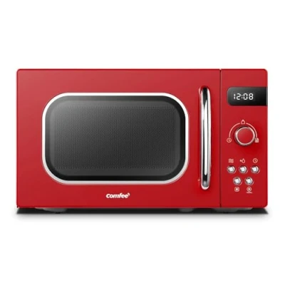 Immagine di Comfee CMSRO 20 di rd Retro Mikrowelle mit 8 Automatikmenüs, 5 Leistungsstufen, Schnellkochtaste, l, 800 W, leidenschaftlich rot