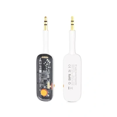 Immagine di Adattatore ricevitore Bluetooth 5.3, 2 in 1, Aux, Bluetooth, jack 3,5, aptX LL &amp; HD, trasmettitore audio senza fili, per impianto stereo, aereo, auto, palestra