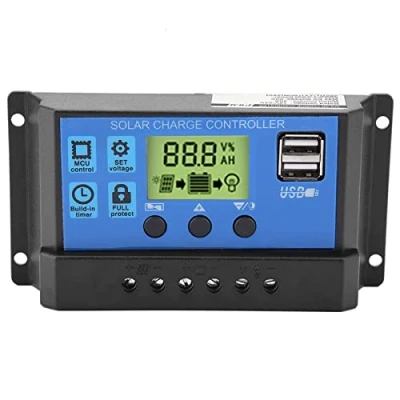 Immagine di Regolatore di Carica del Pannello Solare PWM 12V 24V Dual USB, Display LCD 10/20/30A(YJSS 30A)