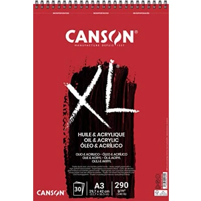 Immagine di Canson XL Huile &amp; Acrylique, album per pittura ad olio e acrilico, A3, 30 fogli, 290 g/m2 non telata