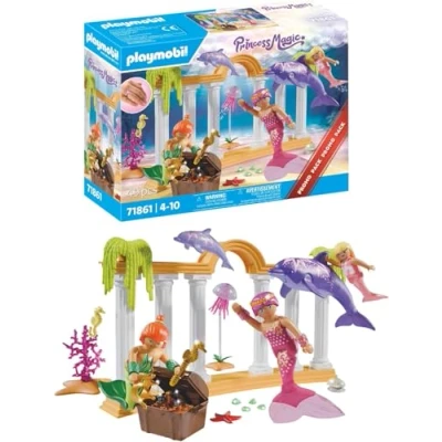 Immagine di PLAYMOBIL Mermaid Treasure with Dolphins Set da gioco con statuine