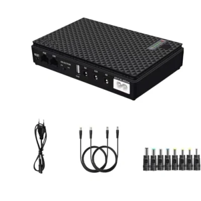 Immagine di Mini UPS Batteria di Backup per Router, con10400mAh con POE, Uscita USB 5V/2A DC 5V/9V/12V 2A Modem, Telecamere Sicurezza, Smartphone