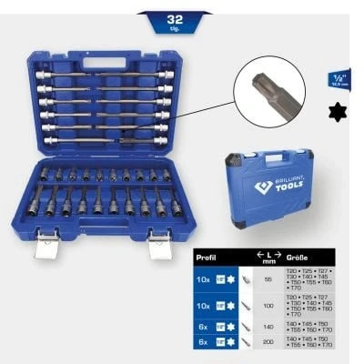 Immagine di KS TOOLS BT022532 Set bussole 32 1/2 Quadrato