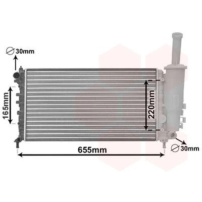 Immagine di VAN WEZEL 17002999 Radiatore motore Alluminio 580 317 18 Alette di raffreddamento montate meccanicamente FIAT: Punto II Hatchback
