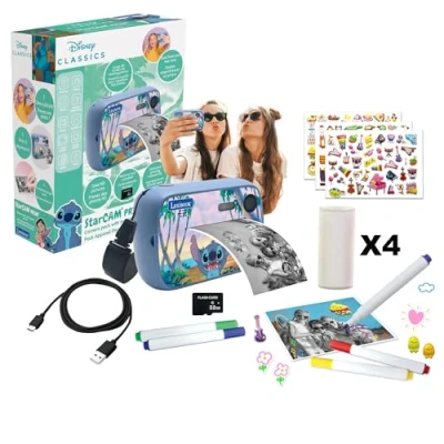 Immagine di LEXIBOOK Appareil instantané Starcam photo + video Stitch Deux capteurs de 1,3 MP Ecran LCD 2 pouces flash inclus Bleu