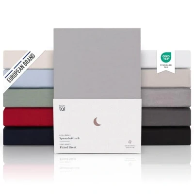 Immagine di Blumtal Lenzuolo con Angoli una piazza e mezza 140x200 in Cotone 150g/m² Lenzuola letto Sotto altezza materasso 25 cm grigio