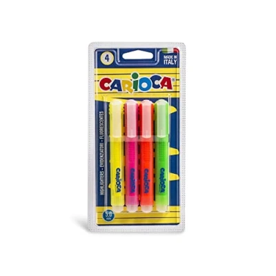 Immagine di Carioca a11100012 Memory Confezione da 4 evidenziatori fluorescenti, Multicolore