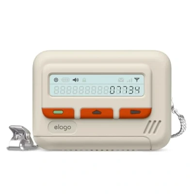 Immagine di elago Pager Case Compatibile con AirPods Pro 2a Generazione Cover, Cinturino a Catena Incluso, Custodia dal Design Retrò 3 [Cavo USB C/Alluminazione].
