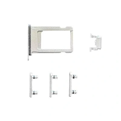Immagine di Smartex® Set Tasti Bianchi Laterali + Slot per SIM compatibili con iPhone 8