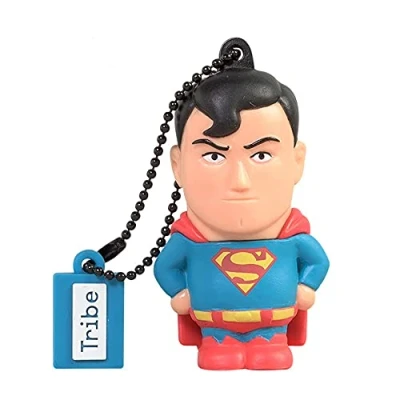 Immagine di Tribe Chiavetta USB 16 GB Superman Memoria Flash Drive 2.0, Personaggio Originale DC Comics, Pennetta Compatibile con Windows, Linux e Mac