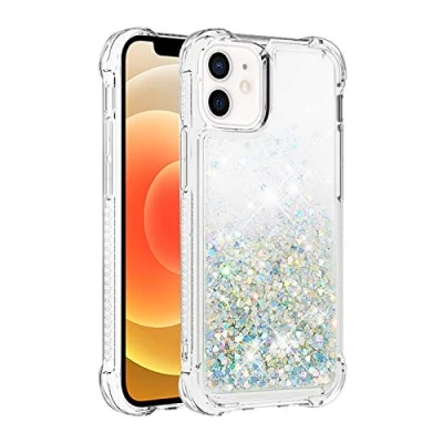 Immagine di KBIKO zxl Cover per iPhone 12 Mini, [Silver Back] Custodia Glitter di in Silicone TPU Pendenza Colore Diamond Brillantini ​Liquido Paraurti Antiurto Case Mini.Silver1 YBL