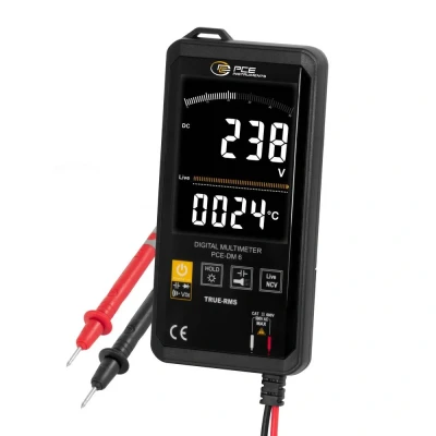 Immagine di PCE Instruments DM 6 Multimetro portatile digitale CAT III 600 V Display (Counts): 6000
