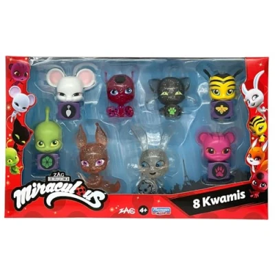 Immagine di Bandai Miraculous Confezione di 8 Kwami Collezione Mini figure Set con Piccole Figurine Carine Ladybug Giocattolo per Bambini da 4 Anni in su P50532