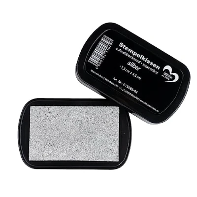 Immagine di Ideen mit Herz tampone per timbri, ad asciugatura rapida, impermeabile, 7,5 cm x 4,3 (argento)
