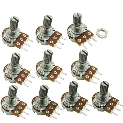 Immagine di Aihasd 10PCS B10K 10K Ohm Registrazione Singolo Lineare Rotante rastremazione potenziometro Albero 15mm