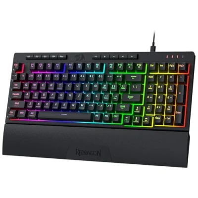 Immagine di Redragon K515 Shiva RGB Membrane Gaming Tastiera a 98 tasti Sensazione meccanica con interruttore lineare, macro e multimediali On board, poggiapolsi rimovibile, software supportato