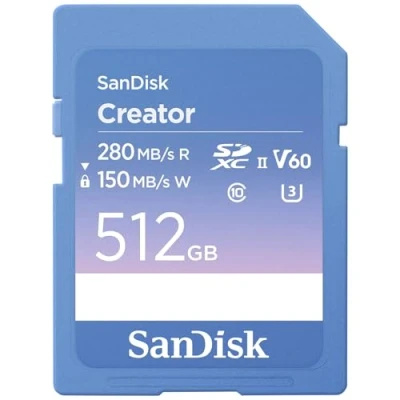 Immagine di SanDisk Creator SD UHS II 512GB (SDXC, 512 GB, U3, II), Scheda di memoria, Blu