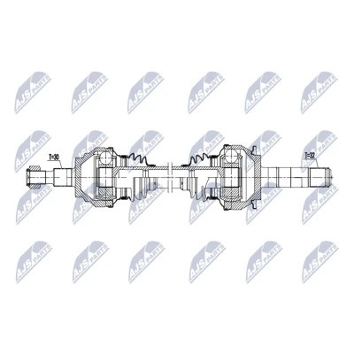 Immagine di NTY NPW ME 198 Albero motore / Semiasse Assale posteriore Dx 863mm Trasmissione automatica