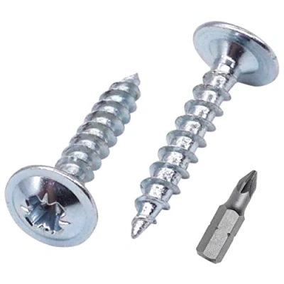 Immagine di SKIR&#039;CO 300 viti in acciaio zincato 3,5 x 16 mm argento legno metallo, testa wafer, Pozidriv, autofilettanti