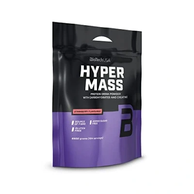 Immagine di BioTechUSA Hyper Mass Integratore di massa con miscela carboidrati e proteine Creatina micronizzata Senza glutine, 6.8 kg, Fragola