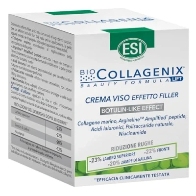Immagine di ESI Biocollagenix Crema Viso Effetto Filler, con Collagene Marino, Acido Ialuronico e Niacinamide, Botox, Dona una Pelle Compatta, Radiosa ed Elastica, 50ml